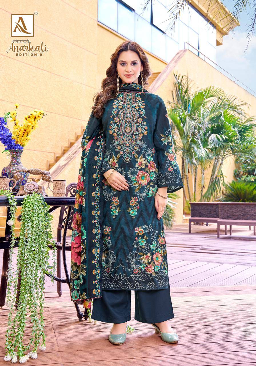 Alok suit anarkali-9 Dress material suppliers in Mumbai